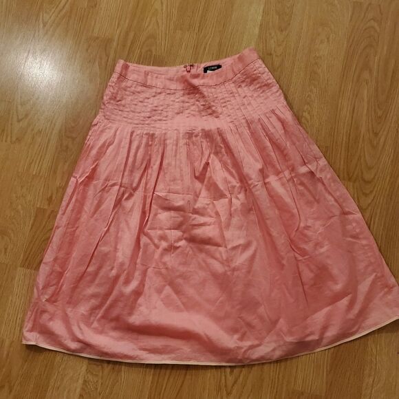 J. Crew Pleated Waist Cotton Skirt sz 0 Petite - Picture 2 of 11